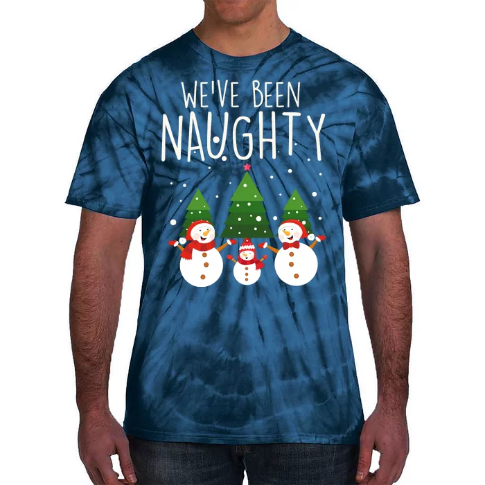 We've Been Naughty Christmas Snowman Tie-Dye T-Shirt