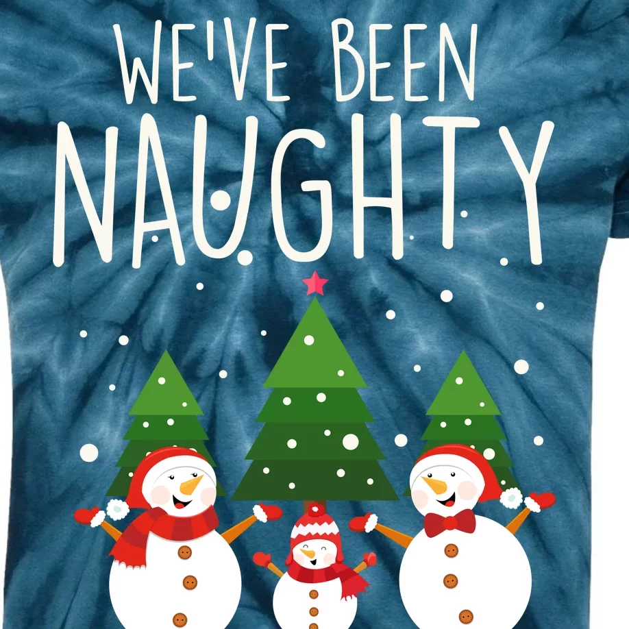 We've Been Naughty Christmas Snowman Kids Tie-Dye T-Shirt