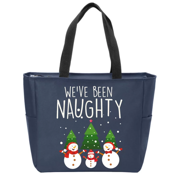 We've Been Naughty Christmas Snowman Zip Tote Bag