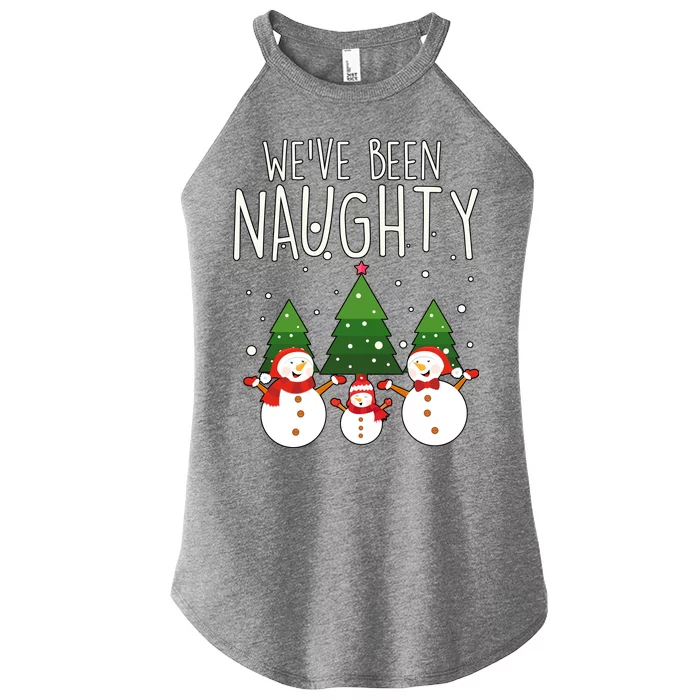 We've Been Naughty Christmas Snowman Women’s Perfect Tri Rocker Tank