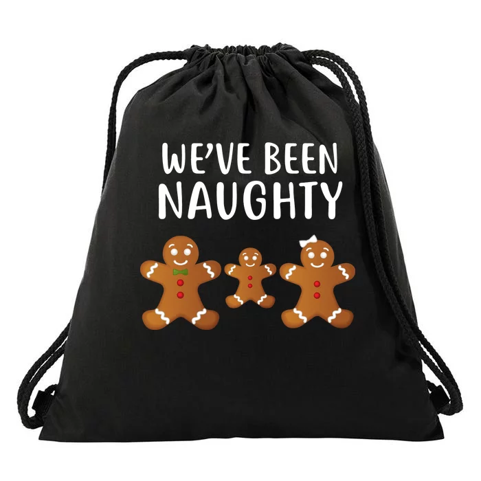 We've Been Naughty Gingerbread Drawstring Bag