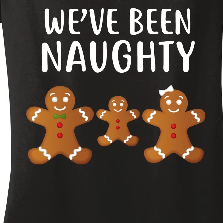 We've Been Naughty Gingerbread Women's V-Neck T-Shirt