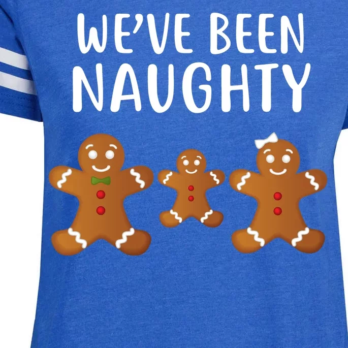 We've Been Naughty Gingerbread Enza Ladies Jersey Football T-Shirt