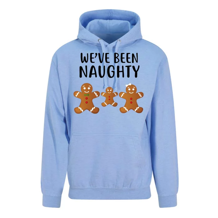 We've Been Naughty Gingerbread Unisex Surf Hoodie