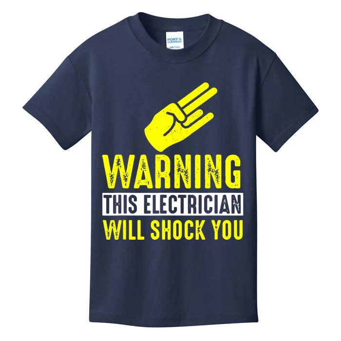 Warning Electrician Will Shock You Kids T-Shirt