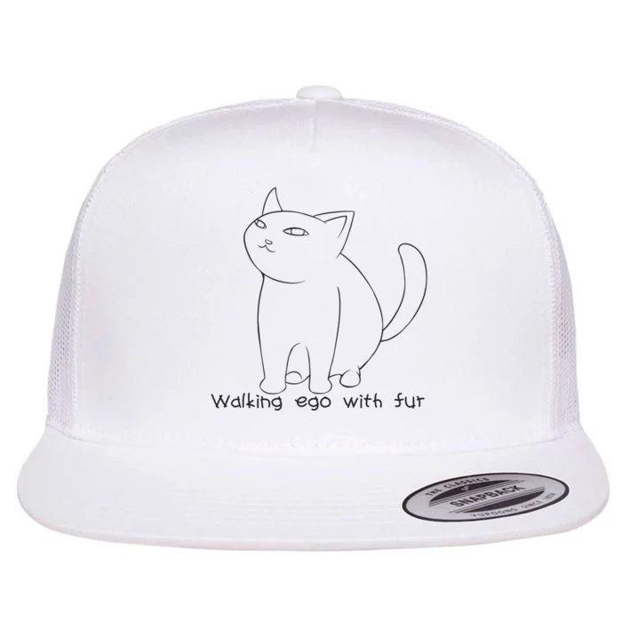 Walking Ego With Fur Flat Bill Trucker Hat