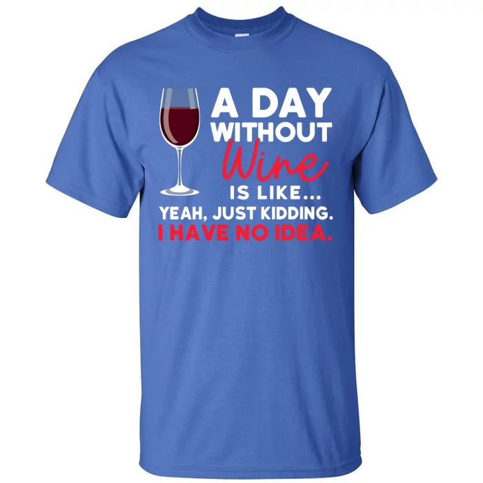 Wine Ers Wine Sommeliers A Day Without Wine Sommeliers Gift Tall T-Shirt