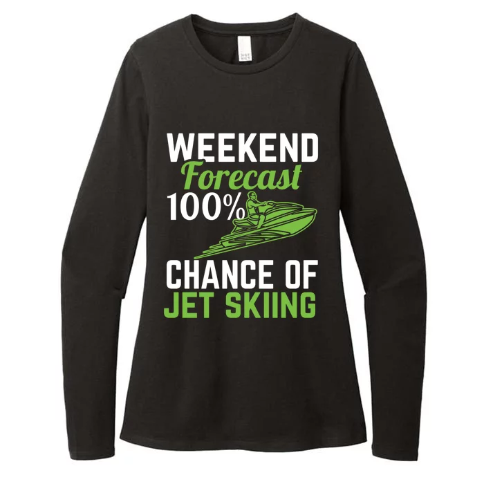 Weekend Forecast 100% Chance Of Jet Skiing Funny Jet Ski Gift Womens CVC Long Sleeve Shirt