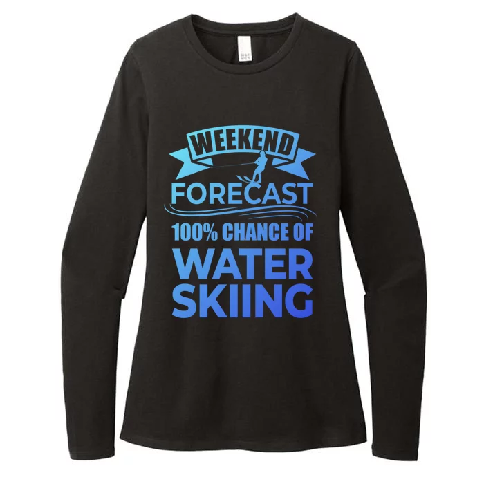 Weekend Forecast 100% Water Skiing Vintage Water Ski Gift Womens CVC Long Sleeve Shirt