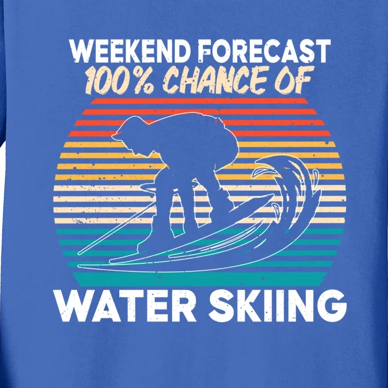 Weekend Forest 100% Chance Of Water Skiing Water Sports Meaningful Gift Kids Long Sleeve Shirt