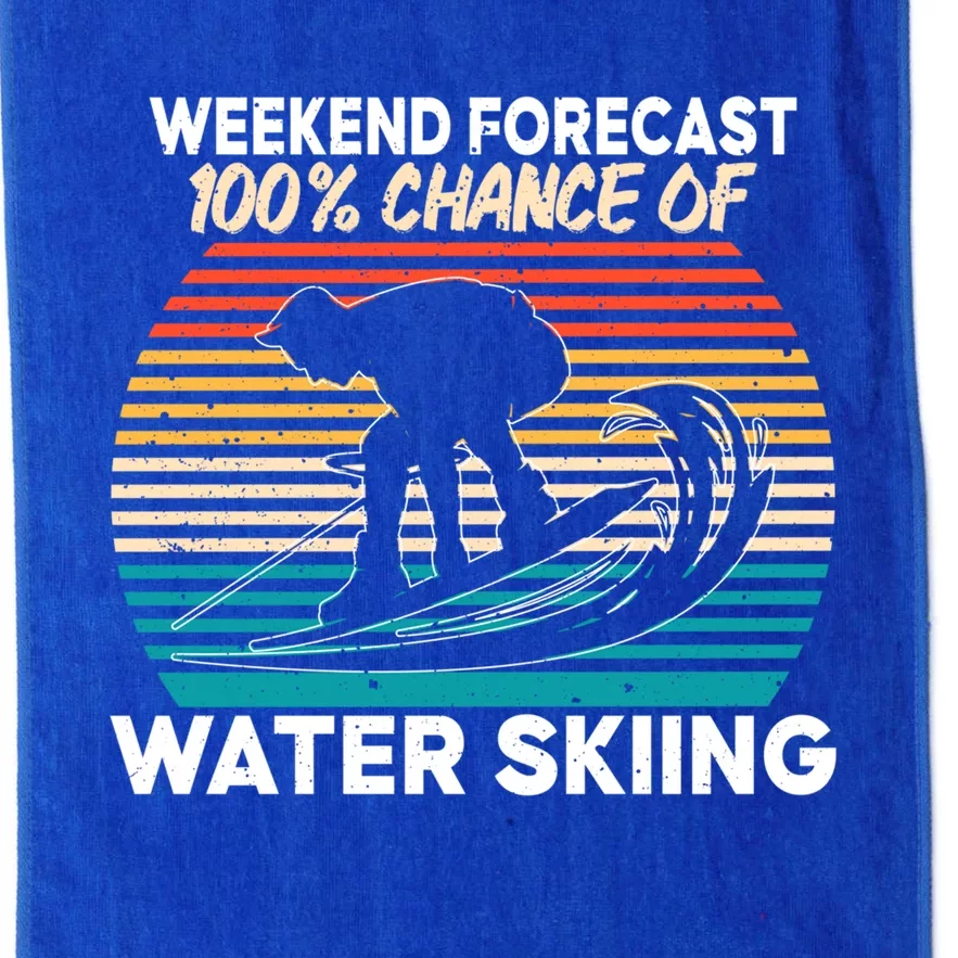 Weekend Forest 100% Chance Of Water Skiing Water Sports Meaningful Gift Platinum Collection Golf Towel