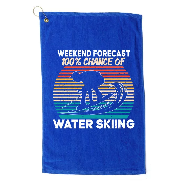 Weekend Forest 100% Chance Of Water Skiing Water Sports Meaningful Gift Platinum Collection Golf Towel