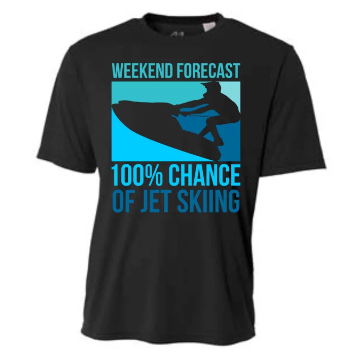 Weekend Forecast 100% Chance Of JetSkiing Gift For Skiers Cooling Performance Crew T-Shirt