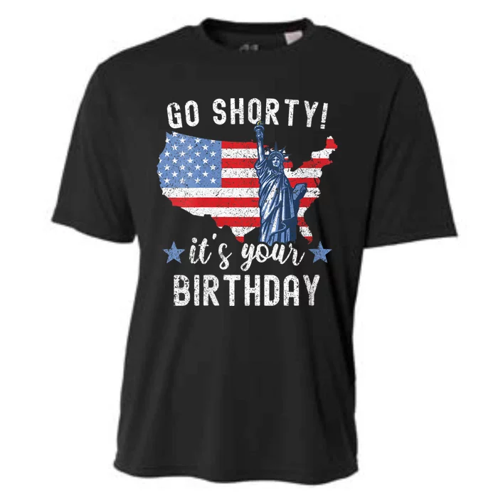 Womens Funny 4th Of July Patriotic Go Shorty It's Your Birthday Cooling Performance Crew T-Shirt