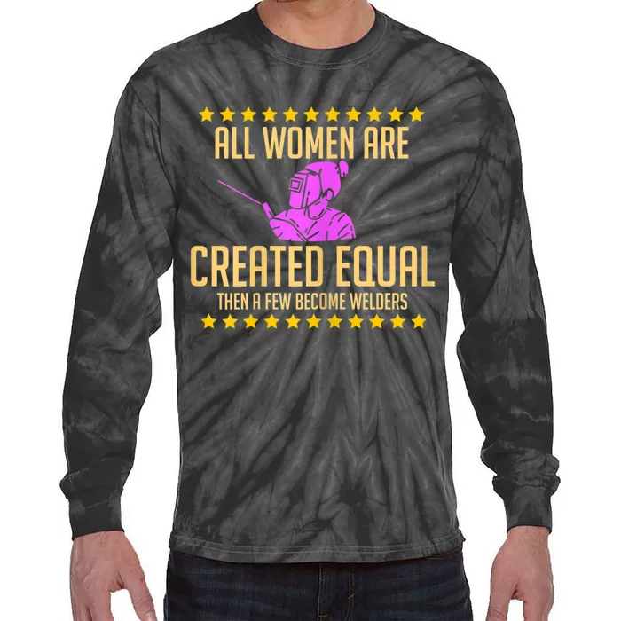 Welder For A Female Welding Steelsmith Tie-Dye Long Sleeve Shirt