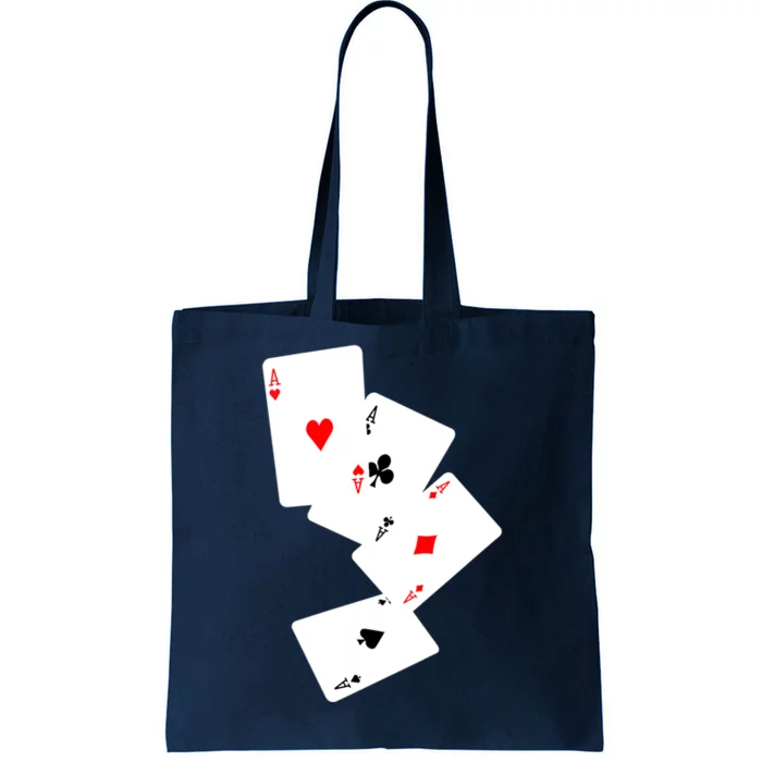 Womens Four Aces Poker Pro Lucky Player Winner Costume Hand Gifts VNeck Tote Bag