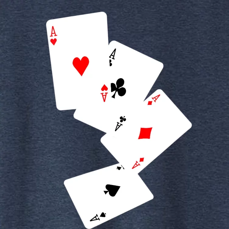 Womens Four Aces Poker Pro Lucky Player Winner Costume Hand Gifts VNeck Women's Crop Top Tee