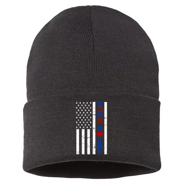 Were F!!cked Anti Biden Pro Republican Sustainable Knit Beanie