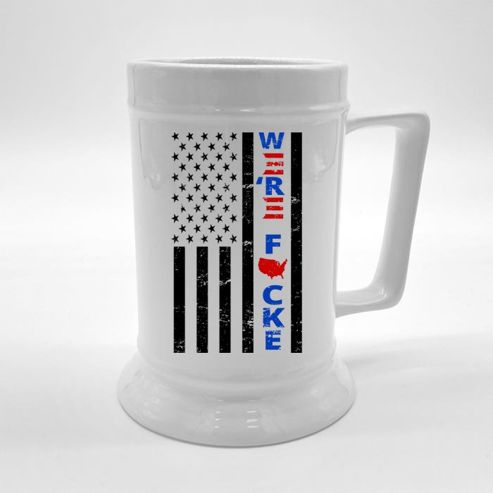 Were F!!cked Anti Biden Pro Republican Front & Back Beer Stein