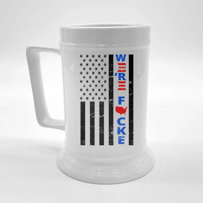 Were F!!cked Anti Biden Pro Republican Front & Back Beer Stein