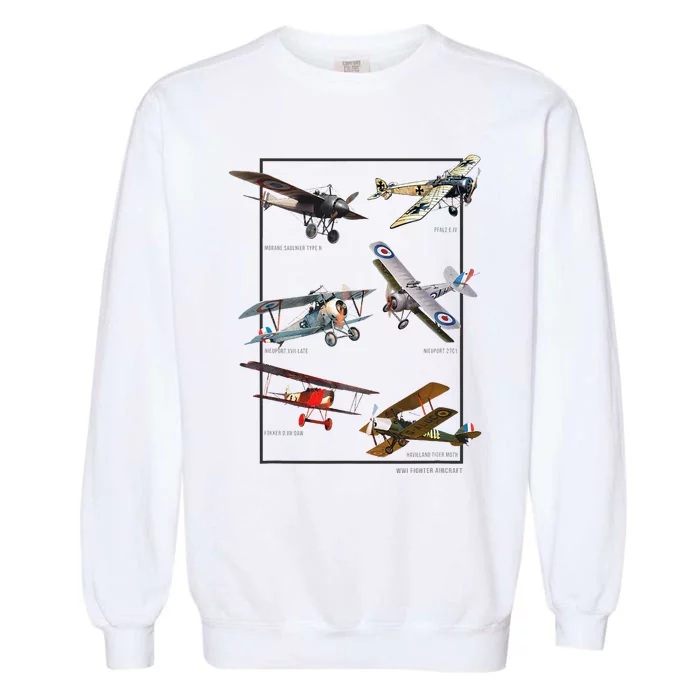 Wwi Fighters Airplanes Garment-Dyed Sweatshirt