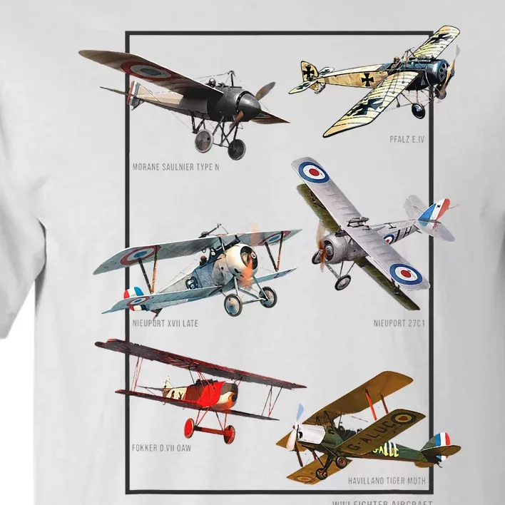 Wwi Fighters Airplanes Tall T-Shirt