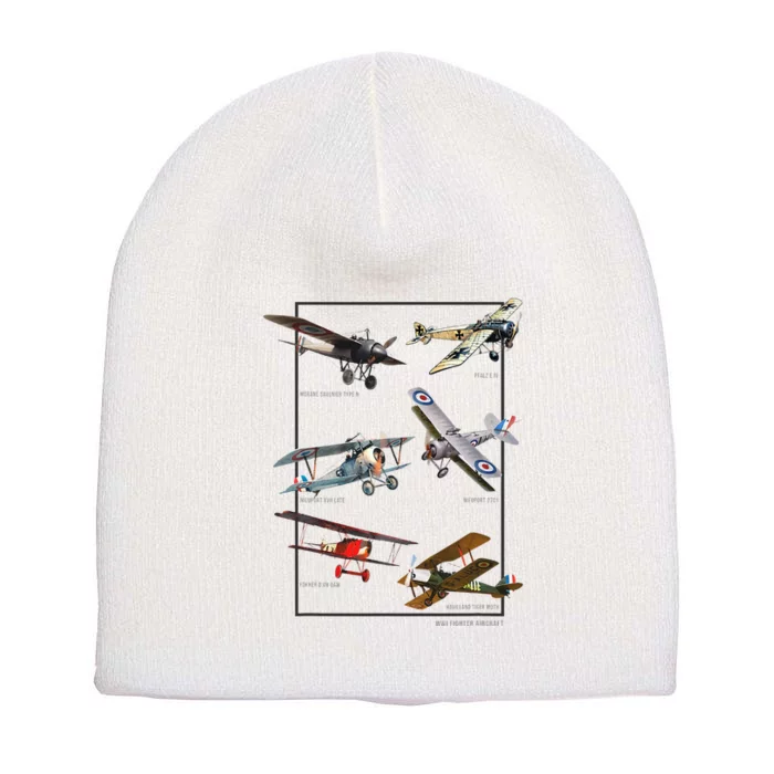 Wwi Fighters Airplanes Short Acrylic Beanie