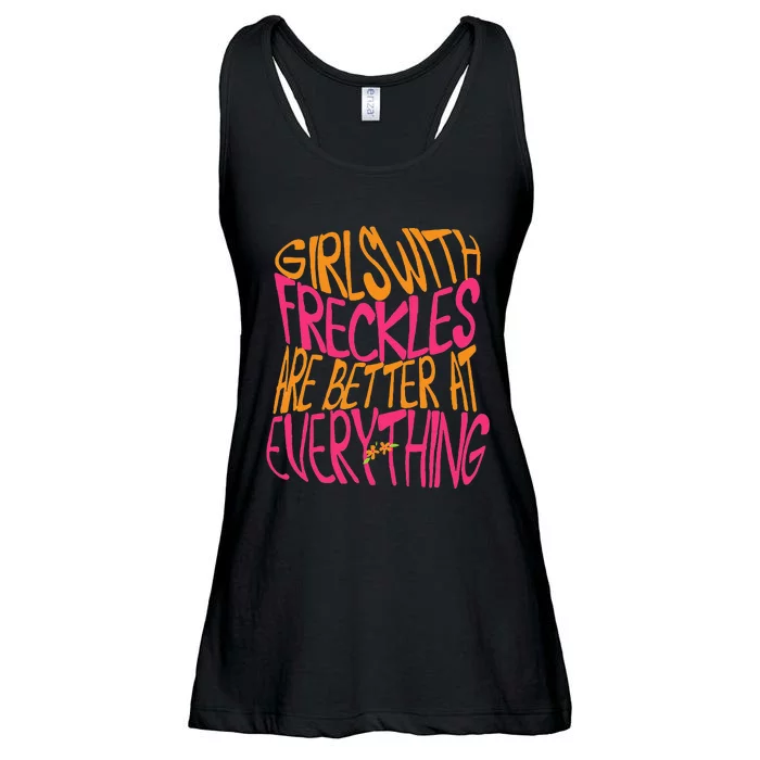 With Freckles Are Better At Everything Gift Ladies Essential Flowy Tank