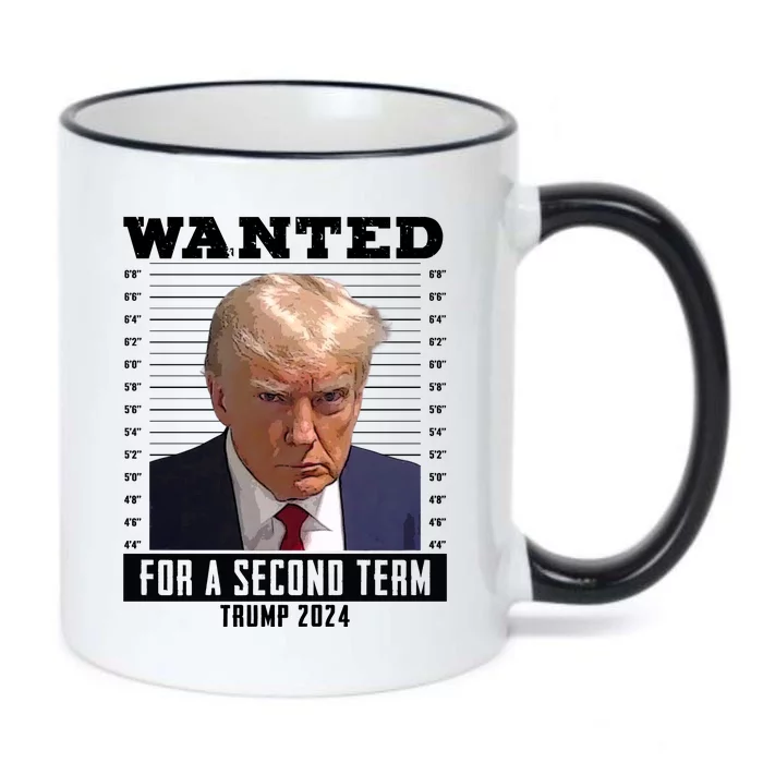 Wanted For A Second Term Trump 2024 Mugshot Black Color Changing Mug