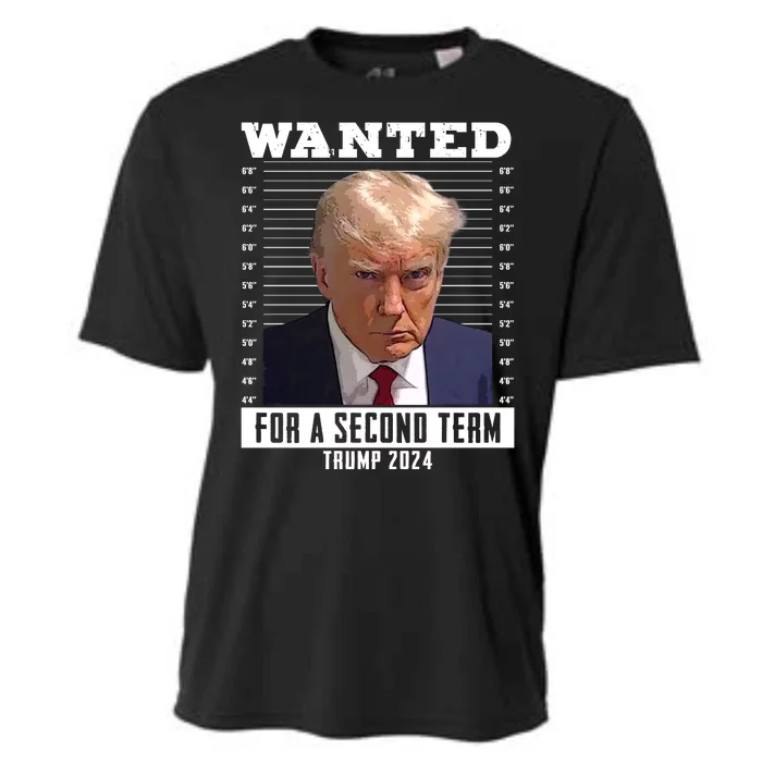 Wanted For A Second Term Trump 2024 Mugshot Cooling Performance Crew T-Shirt