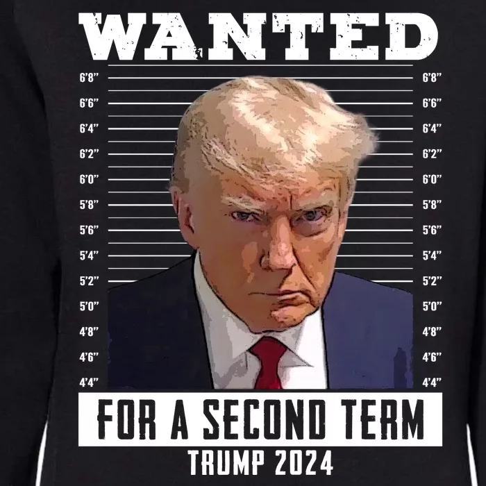 Wanted For A Second Term Trump 2024 Mugshot Womens California Wash Sweatshirt