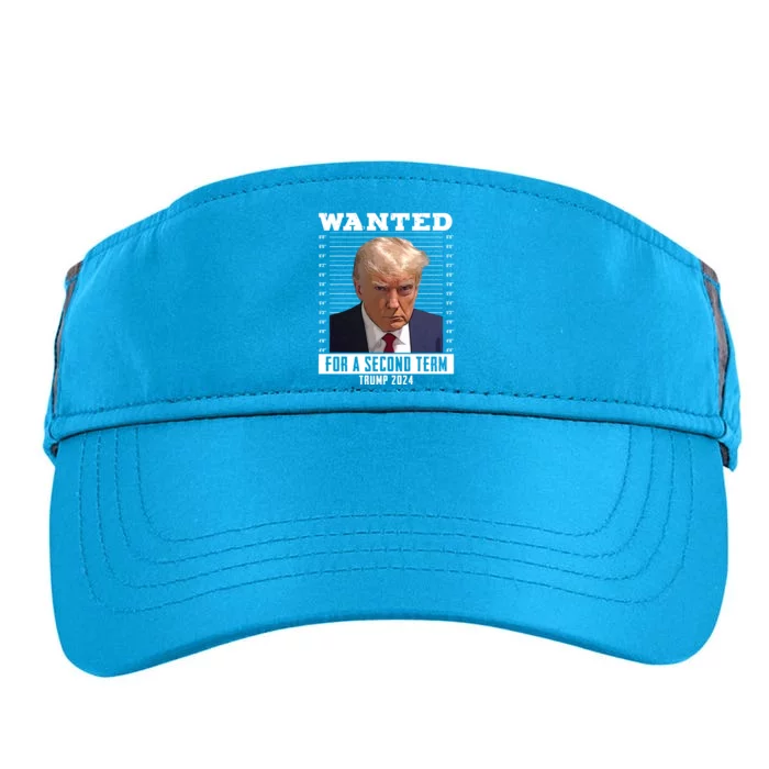 Wanted For A Second Term Trump 2024 Mugshot Adult Drive Performance Visor