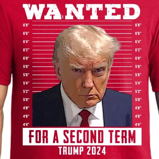 Wanted For A Second Term Trump 2024 Mugshot Pajama Set