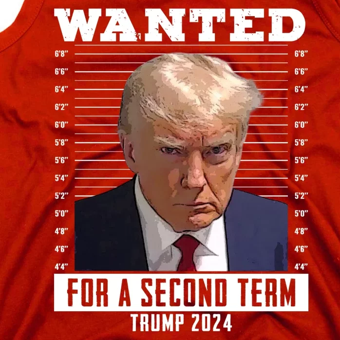 Wanted For A Second Term Trump 2024 Mugshot Tank Top