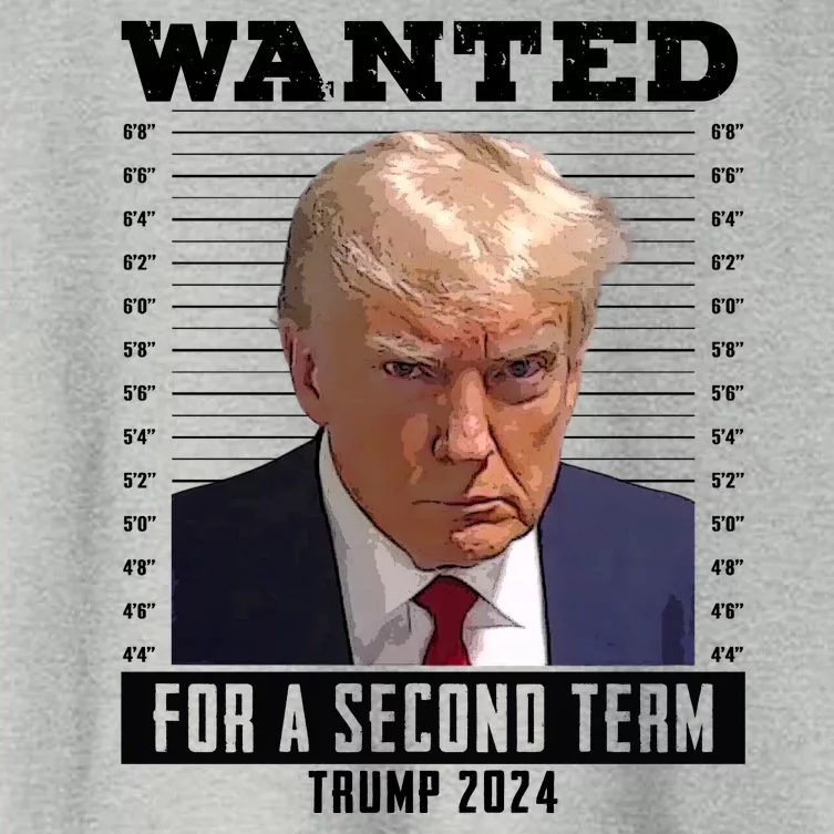 Wanted For A Second Term Trump 2024 Mugshot Women's Crop Top Tee