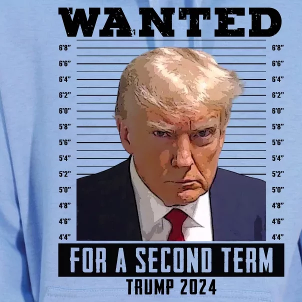 Wanted For A Second Term Trump 2024 Mugshot Unisex Surf Hoodie