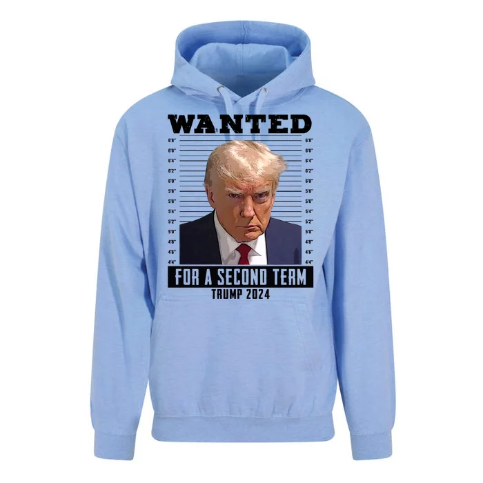 Wanted For A Second Term Trump 2024 Mugshot Unisex Surf Hoodie