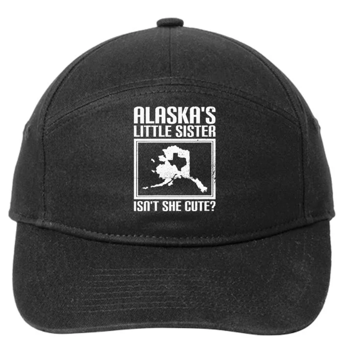 Womens Funny Alaska Day Cute Texas Little Sister Alaska State Pride 7-Panel Snapback Hat