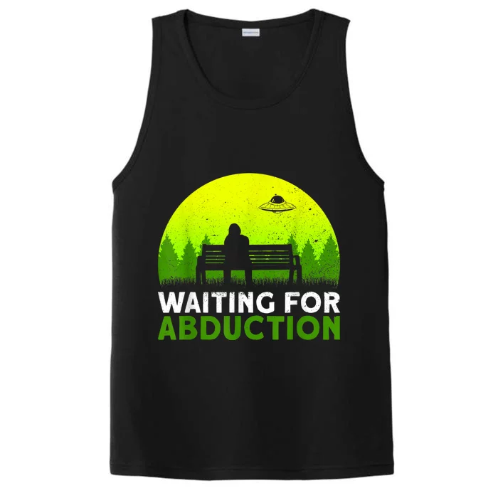 Waiting For Abduction Ufo Alien Conspiracy Performance Tank