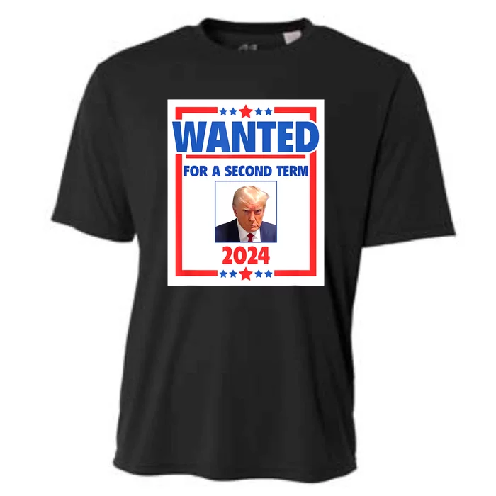 Wanted For A Second Term 2024 Trumps Mugshot President Gift Cooling Performance Crew T-Shirt