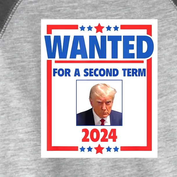 Wanted For A Second Term 2024 Trumps Mugshot President Gift Toddler Fine Jersey T-Shirt