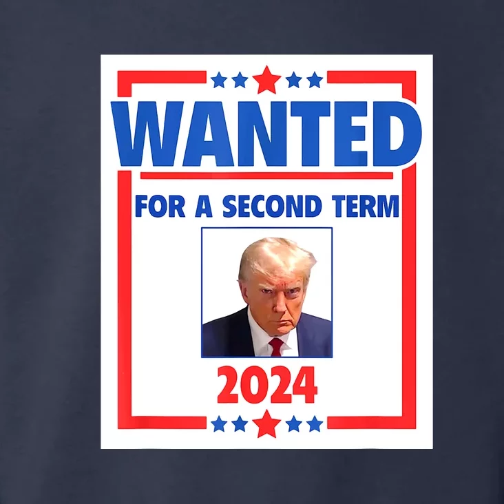 Wanted For A Second Term 2024 Trumps Mugshot President Gift Toddler Hoodie