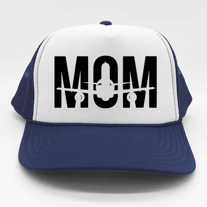 Womens Funny Airplane Pilot Mom Aviation Lover Gift Mom Pilot Trucker Hat