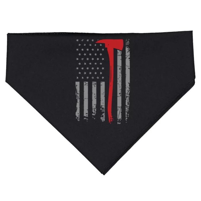 Wildland Firefighter Axe American Flag Thin Red Line Fireman USA-Made Doggie Bandana