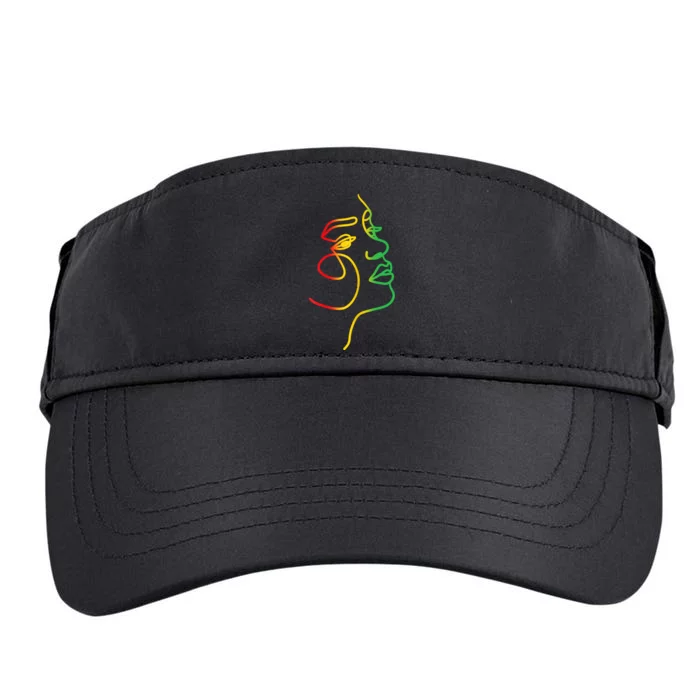 Womens Face Abstract Juneteenth Art Back History Women African Adult Drive Performance Visor