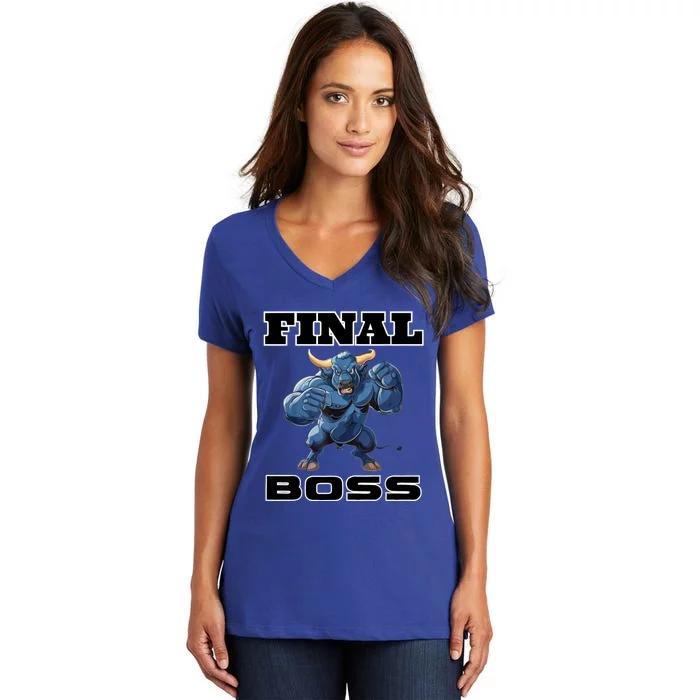 WrestlingS Final Boss Women's V-Neck T-Shirt