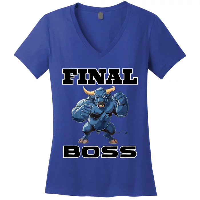 WrestlingS Final Boss Women's V-Neck T-Shirt