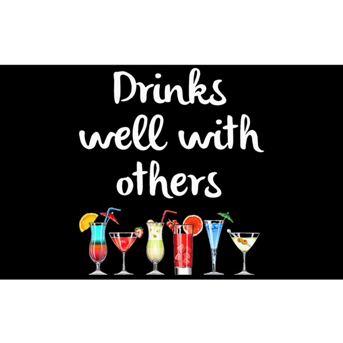 Womens Funny Bartender Drinks Well With Others Gift Bumper Sticker