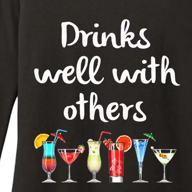 Womens Funny Bartender Drinks Well With Others Gift Womens CVC Long Sleeve Shirt