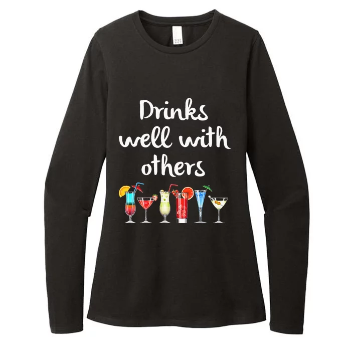 Womens Funny Bartender Drinks Well With Others Gift Womens CVC Long Sleeve Shirt